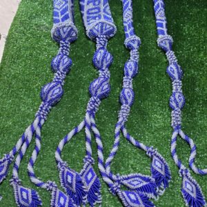 طقم خرز مسكات ٤ قطع طويل ازرق